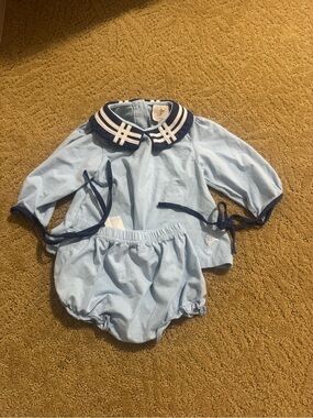 Light Blue Sailor-Inspired Kids Matching Underwear Set